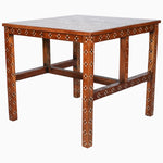 A Wooden Inlay Table 4 with bone inlay on the top by John Robshaw. - 30273406205998