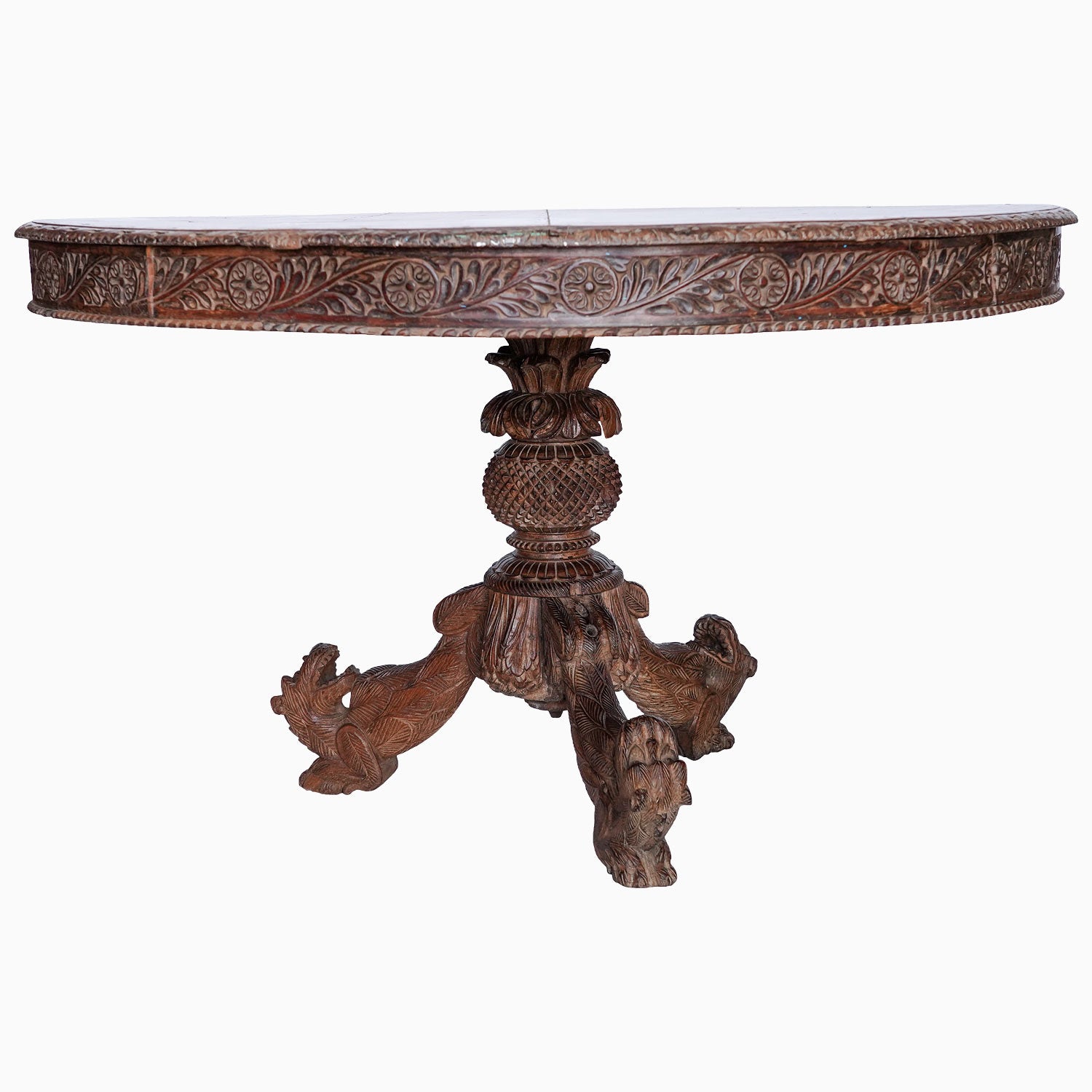Carved Rosewood Round Table Main