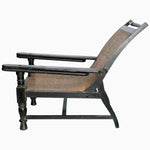 A vintage John Robshaw Teak Wooden Planter Chair 1 on a white background. - 30292949794862