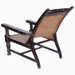 A vintage Teak Wooden Planter Chair 1 with a rattan seat by John Robshaw. - 30292949893166
