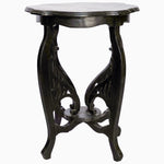 A black Teak Wooden Side Table 5 with curved legs by John Robshaw. - 30296325619758