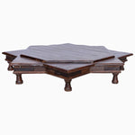 A vintage teak John Robshaw 8 Point Wooden Bajot, a wooden coffee table with four legs. - 30296310906926