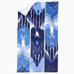 Handwoven Malda Indigo beach towel with an ikat pattern, inspired by Uzbekistan (by John Robshaw). - 29274359431214