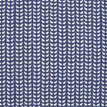 A blue and white fabric with leaves on it, made of 100% cotton, named Aleppo Indigo King Euro by Pillows. - 29995342790702