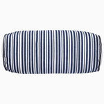 A John Robshaw Gent Stripe Mini Round Bolster pillow on a white background. - 29980398551086