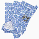 A Pavati Periwinkle Napkins (Set of 4) by John Robshaw with a silver ring on it. - 29998991081518