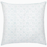 A John Robshaw Atulya Light Indigo Euro cushion with a blue and white pattern. - 29981035495470