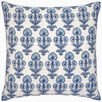 A John Robshaw Ojas Indigo Decorative Pillow with a floral pattern. - 29994932731950
