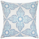 A Verdin Lapis Euro pillow with a blue and white floral design by John Robshaw. - 30247033176110