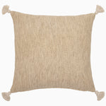 A John Robshaw Woven Sand Decorative Pillow with cotton and linen, adorned with tassels. - 29995273322542