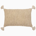 A John Robshaw Woven Sand Kidney Pillow with tassels. - 29995282563118