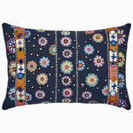 An embroidered John Robshaw Zaara Kidney Pillow with vibrant flowers, perfect for adding a colorful touch to your party décor. - 29995290329134