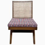 A vintage Armless Easy Chair in Vega Teak by John Robshaw with a striped cushion. - 29410470101038