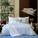 A comfortable Woven White King Euro comforter made from soft fabric with pillows on a bed. (John Robshaw)