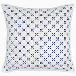 A Layla Indigo Quilt by Quilts & Coverlets with a cross design made of cotton voile. - 28766400380974