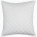 A Layla White Quilt pillow on a white background, made from cotton voile. (Brand: John Robshaw)