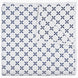 A blue and white Layla Indigo Quilt blanket with a cross design by John Robshaw.