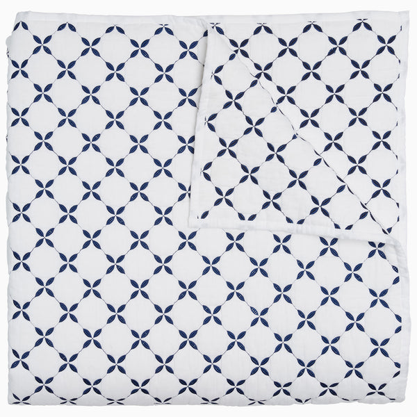 John Robshaw Textiles Layla Indigo Quilt Blue John Robshaw