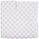 A Layla Lavender quilt by John Robshaw, made from cotton voile, with a cross pattern in white and purple, inspired by Mughal gardens. - 28766508548142