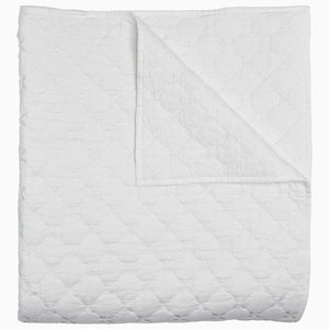 A Layla White Quilt by John Robshaw on a white background.