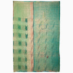 A handmade Night Out sari with a checkered pattern, made of 100% cotton in India by Vintage Blankets. - 28869352095790