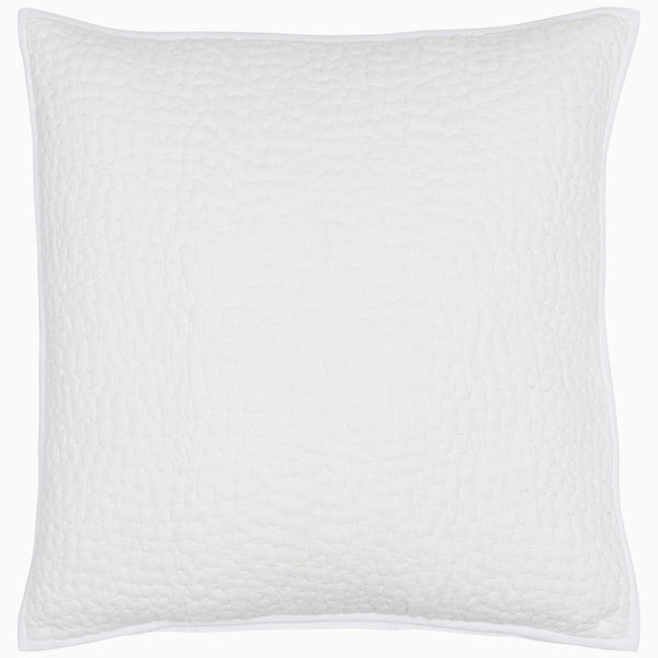 Hand Stitched White Decorative Pillow Main