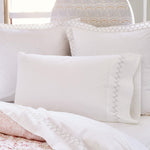 A bed with Stitched Gray Organic Sheets and pillows made of organic cotton from Sheets & Cases. - 30273371570222