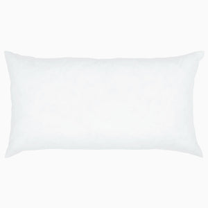 A hypo-allergenic John Robshaw white Insert for 17 x 32 Pillow.