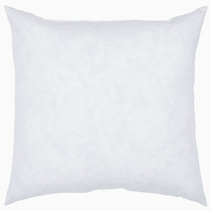 A hypo-allergenic John Robshaw white pillow made with down-proof fabric on a white background.