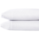 Two Anketi White Organic Sheet Set pillows from John Robshaw, stacked on top of each other.