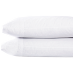 Two Anketi White Organic Sheet Set pillows from John Robshaw, stacked on top of each other. - 15572974534702