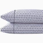 A pair of Kama Gray Organic Sheet Set pillowcases with a John Robshaw print pattern. - 30253884801070