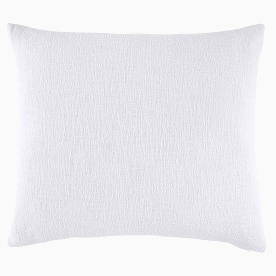 A comfortable John Robshaw Woven White King Euro pillow on a fabric background.