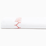An Stitched Coral Organic Sheets with red embroidery. - 30273362591790