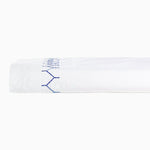 A white sheet with blue embroidered designs became the Stitched Indigo Organic Sheets by John Robshaw. - 30271866765358