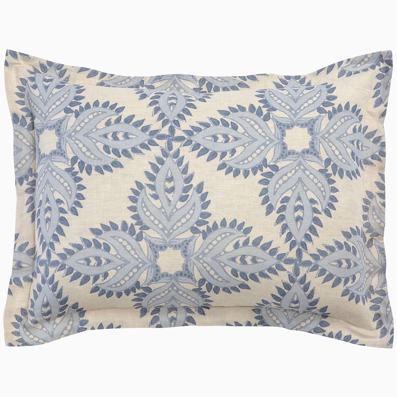 A Dasati Duvet Set by John Robshaw, featuring a blue and white duvet with a floral pattern.
