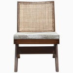 A vintage Armless Easy Chair in Chand Clay by John Robshaw with a rattan seat. - 29410450604078