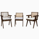 John Robshaw furniture, Three King Chairs in Faris Gray with a woven seat. - 29410408792110
