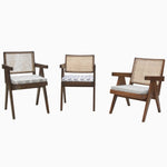 This description features three John Robshaw Easy Chairs in Bindi Gray with a woven seat. - 29410178727982