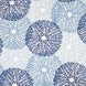A blue and white floral pattern on a white background featuring artisan craftsmanship, the Chand Lapis Fabric designed by John Robshaw.
